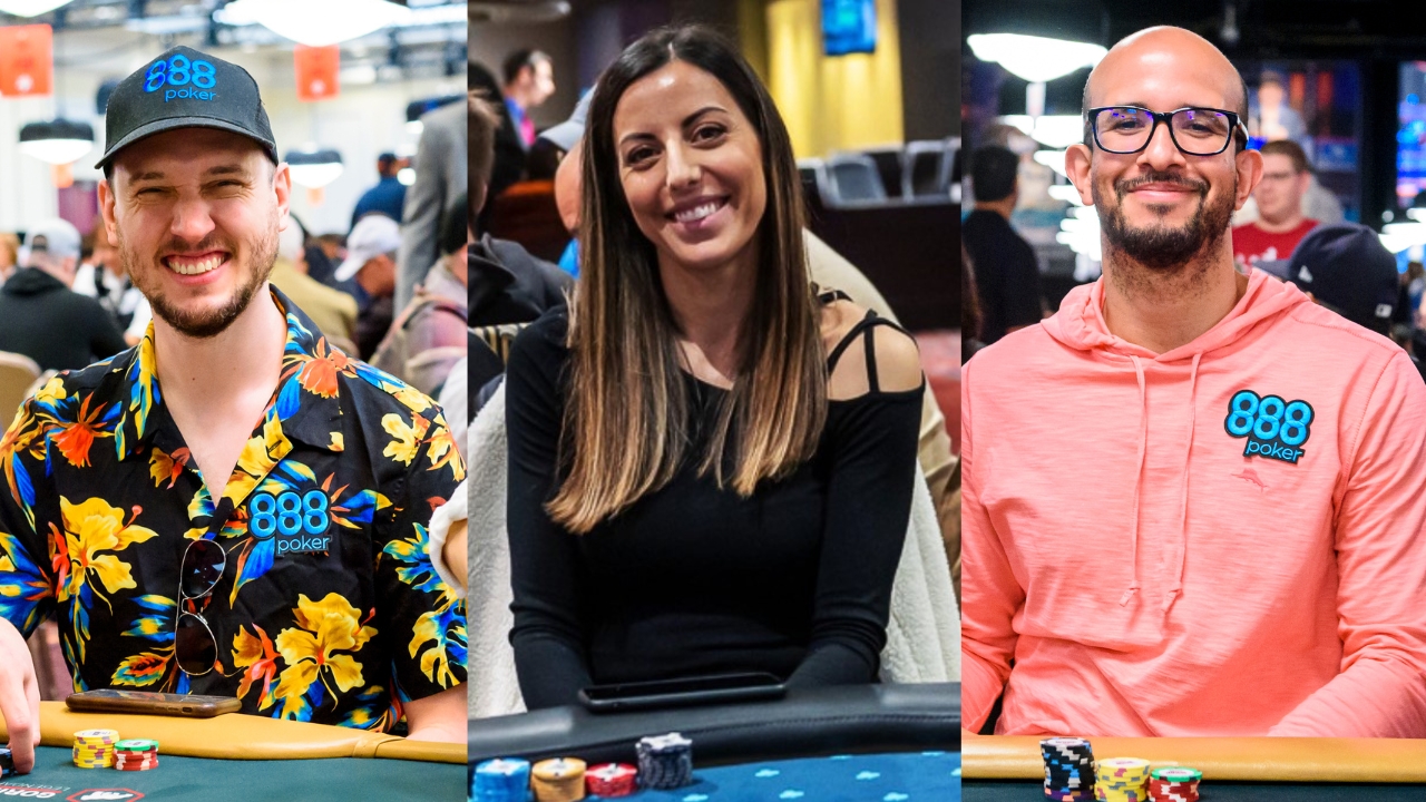 888poker ambassadors, Ian Simpson Lucia Navarro and Alexandre “Cavalito” Mantovani.
