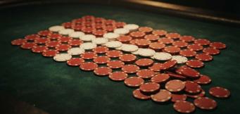 danish flag formed by poker chips