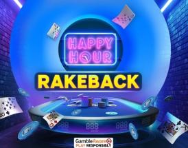 Bag 30% Extra Cash Rakeback during Happy Hour at 888poker Tables! 