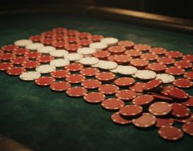 danish flag formed by poker chips