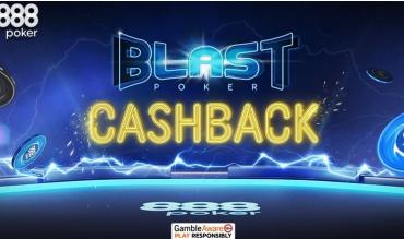 Players Have a BLAST Raking Cashback Up to 50% of Fees at the 888poker Tables!