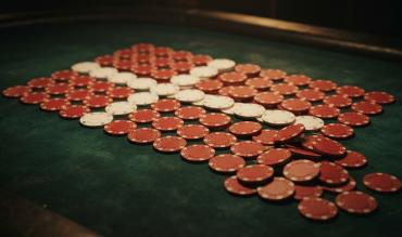 danish flag formed by poker chips
